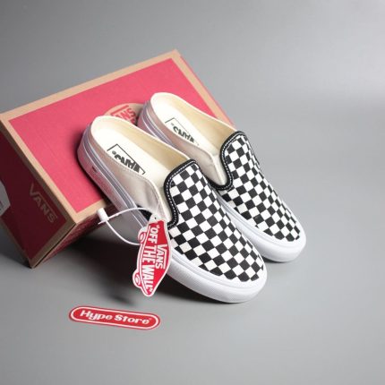 Vans Slip-On Mule Checkerboard Black White