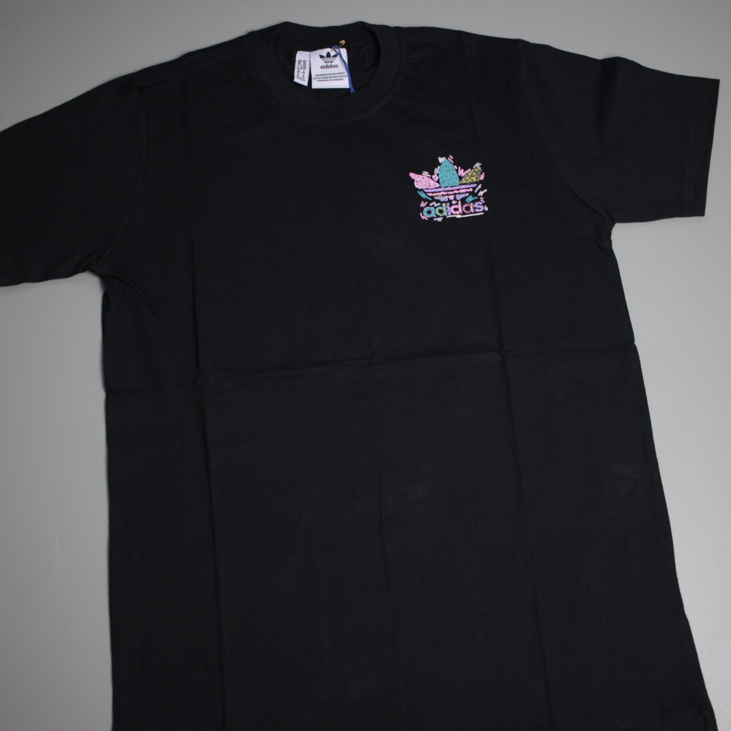 Adidas Pattern Trefoil Logo Tees Black Adidas Pattern Trefoil Logo Tees Black - Image 1